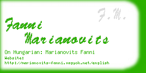 fanni marianovits business card
